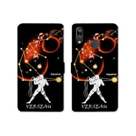 Housse cuir portefeuille Samsung Galaxy A20e signe zodiaque Verseau