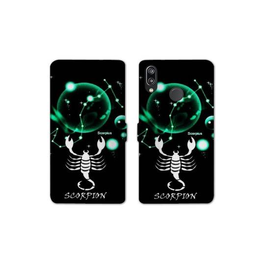 Housse cuir portefeuille Samsung Galaxy A20e signe zodiaque Scorpion