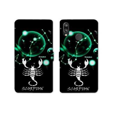 Housse cuir portefeuille Samsung Galaxy A20e signe zodiaque Scorpion