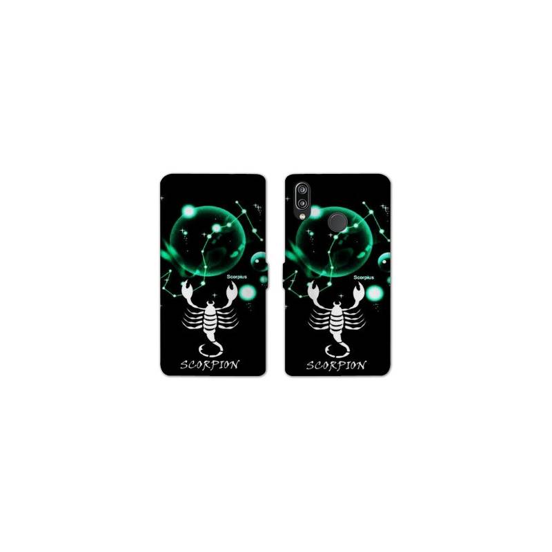 Housse cuir portefeuille Samsung Galaxy A20e signe zodiaque Scorpion