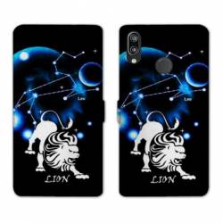 Housse cuir portefeuille Samsung Galaxy A20e signe zodiaque Lion