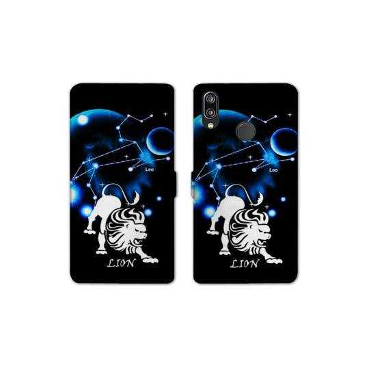 Housse cuir portefeuille Samsung Galaxy A20e signe zodiaque Lion