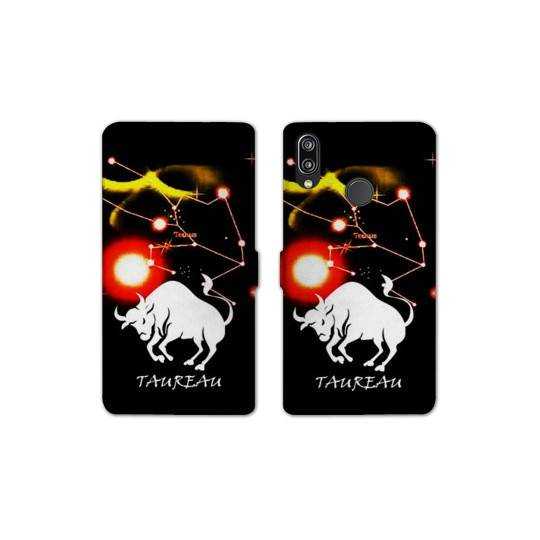 Housse cuir portefeuille Samsung Galaxy A20e signe zodiaque Taureau