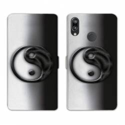 Housse cuir portefeuille Samsung Galaxy A20e Yin Yang 3d