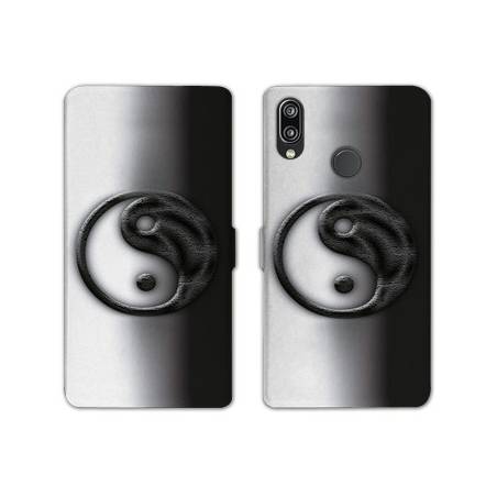 Housse cuir portefeuille Samsung Galaxy A20e Yin Yang 3d