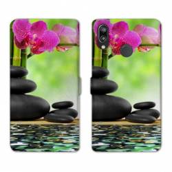 Housse cuir portefeuille Samsung Galaxy A20e orchidee eau