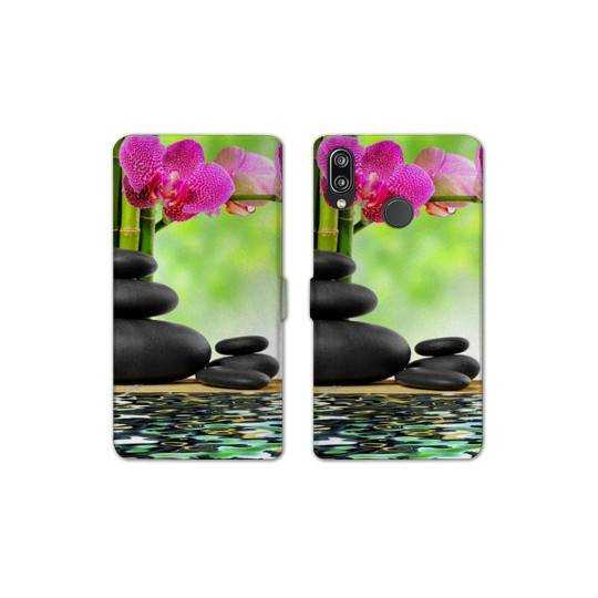 Housse cuir portefeuille Samsung Galaxy A20e orchidee eau