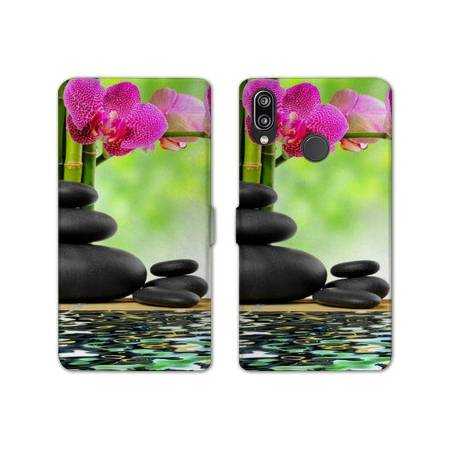 Housse cuir portefeuille Samsung Galaxy A20e orchidee eau