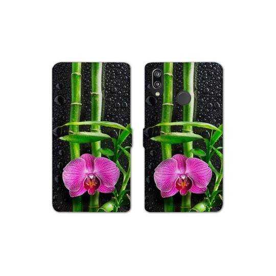 Housse cuir portefeuille Samsung Galaxy A20e orchidee bambou