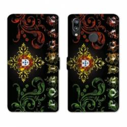 Housse cuir portefeuille Samsung Galaxy A20e Portugal Arabesque