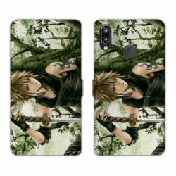 Housse cuir portefeuille Samsung Galaxy A20e Manga bois