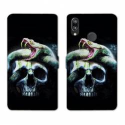 Housse cuir portefeuille Samsung Galaxy A20e serpent crane