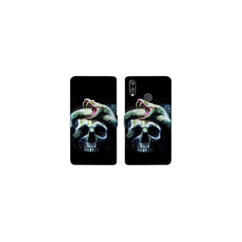 Housse cuir portefeuille Samsung Galaxy A20e serpent crane