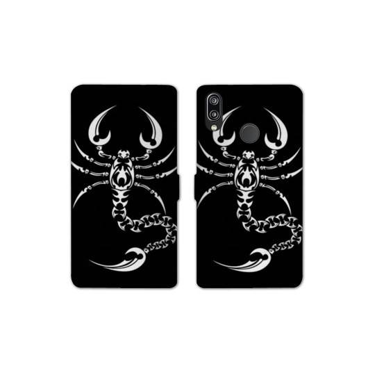 Housse cuir portefeuille Samsung Galaxy A20e scorpion