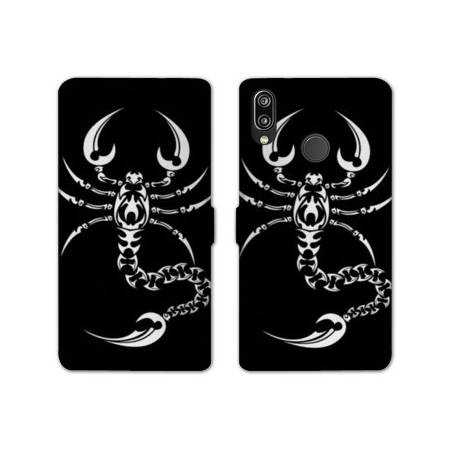 Housse cuir portefeuille Samsung Galaxy A20e scorpion