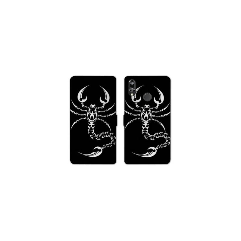 Housse cuir portefeuille Samsung Galaxy A20e scorpion