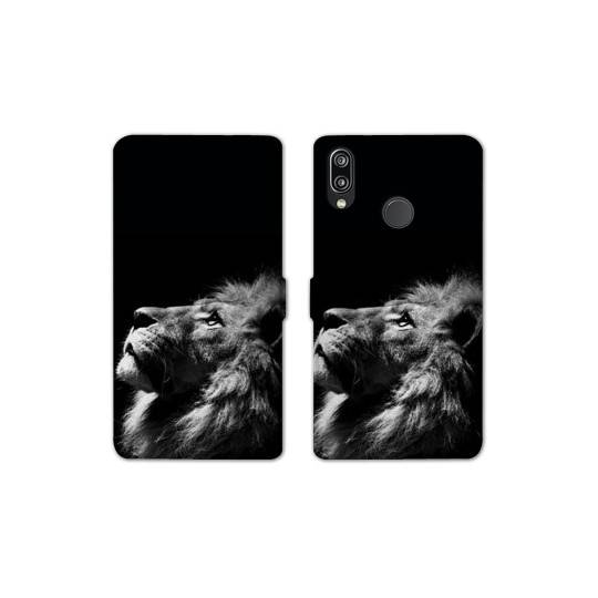 Housse cuir portefeuille Samsung Galaxy A20e roi lion