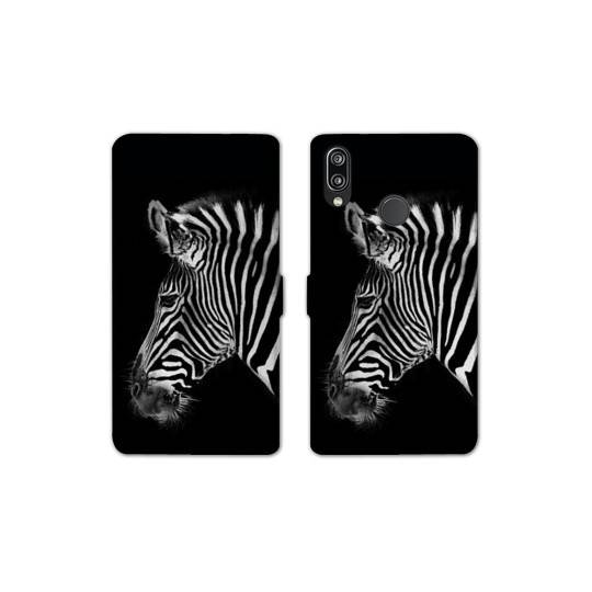 Housse cuir portefeuille Samsung Galaxy A20e savane Zebra