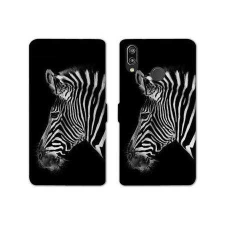 Housse cuir portefeuille Samsung Galaxy A20e savane Zebra