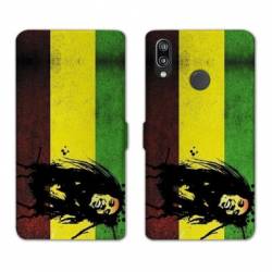 Housse cuir portefeuille Samsung Galaxy A20e Bob Marley Drapeau