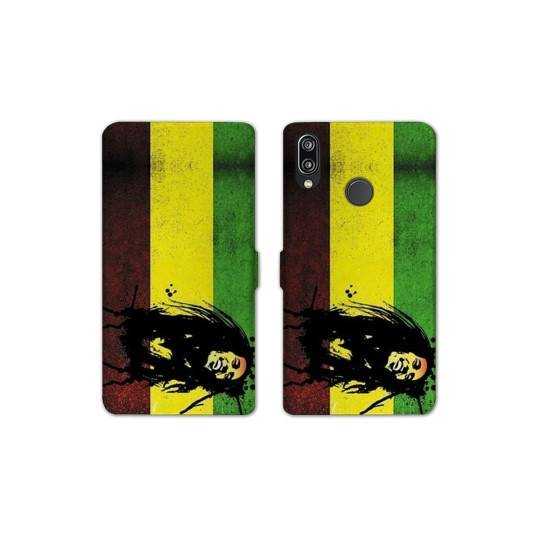 Housse cuir portefeuille Samsung Galaxy A20e Bob Marley Drapeau