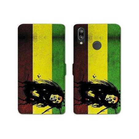 Housse cuir portefeuille Samsung Galaxy A20e Bob Marley Drapeau