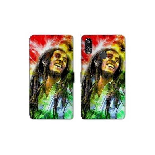 Housse cuir portefeuille Samsung Galaxy A20e Bob Marley Color