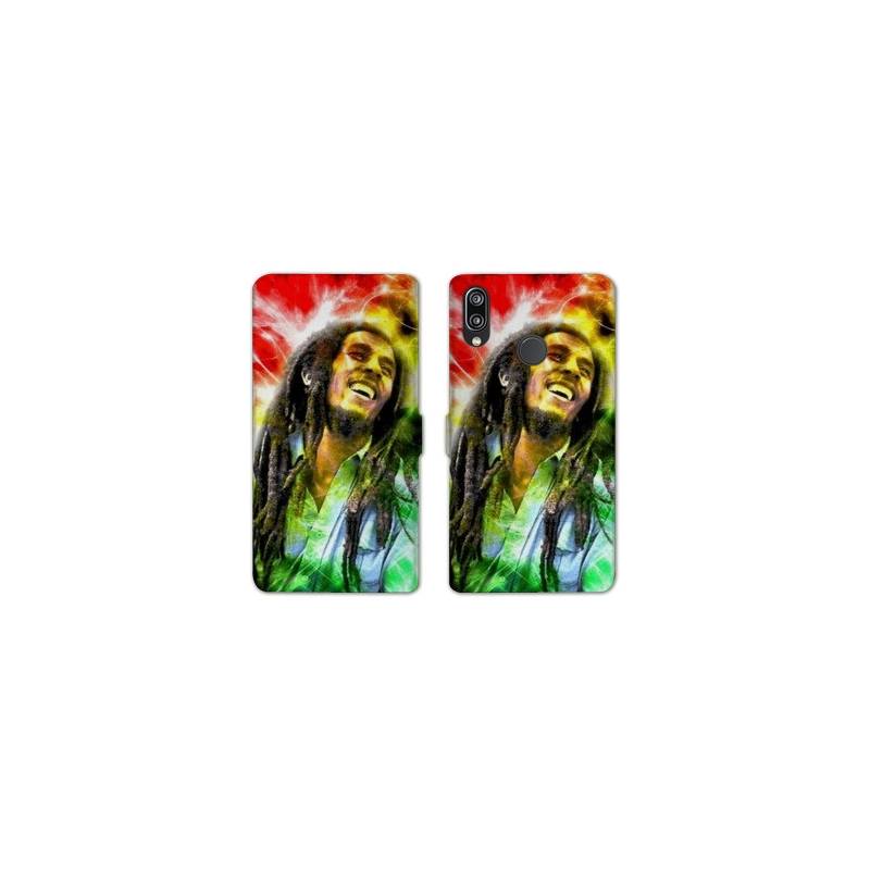 Housse cuir portefeuille Samsung Galaxy A20e Bob Marley Color