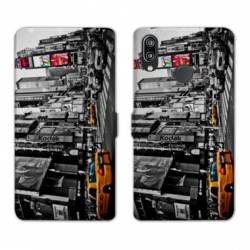 Housse cuir portefeuille Samsung Galaxy A20e Amerique USA New York Taxi