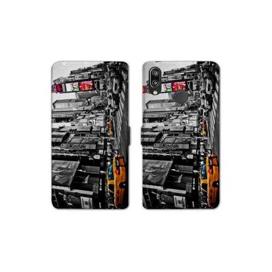 Housse cuir portefeuille Samsung Galaxy A20e Amerique USA New York Taxi