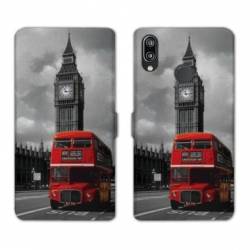 Housse cuir portefeuille Samsung Galaxy A20e Angleterre London Bus