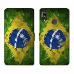 Housse cuir portefeuille Samsung Galaxy A20e Bresil texture