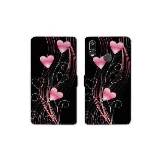 Housse cuir portefeuille Samsung Galaxy A20e Cœur rose Montant