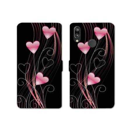 Housse cuir portefeuille Samsung Galaxy A20e Cœur rose Montant