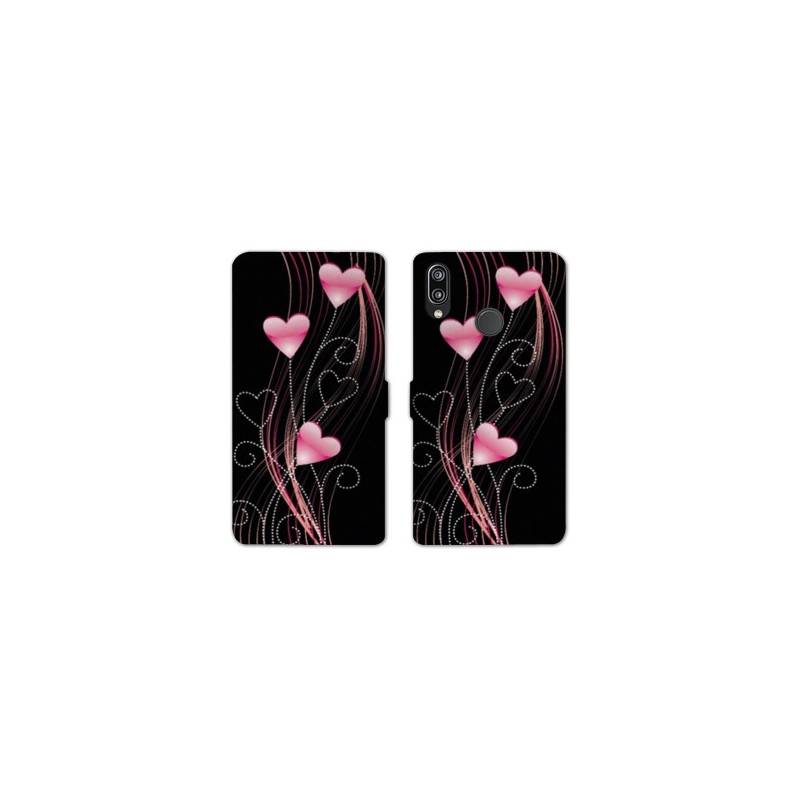 Housse cuir portefeuille Samsung Galaxy A20e Cœur rose Montant