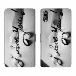 Housse cuir portefeuille Samsung Galaxy A20e I love you larme B