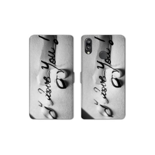 Housse cuir portefeuille Samsung Galaxy A20e I love you larme B