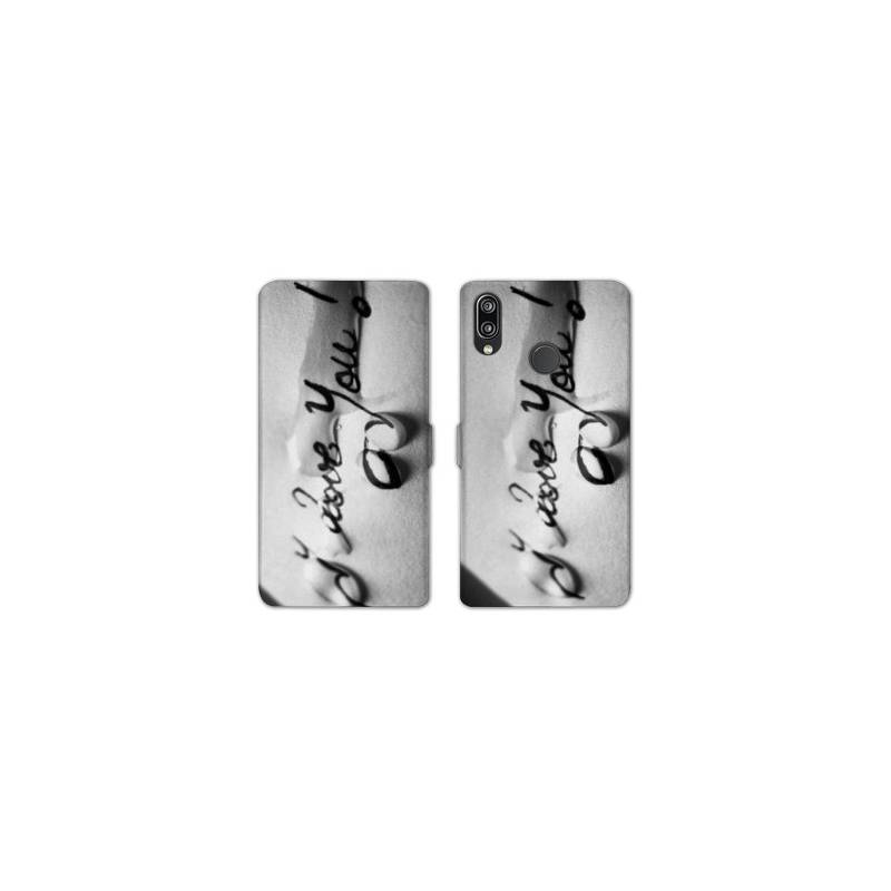 Housse cuir portefeuille Samsung Galaxy A20e I love you larme B