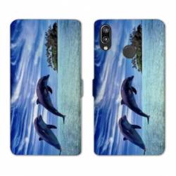 Housse cuir portefeuille Samsung Galaxy A20e Dauphin ile