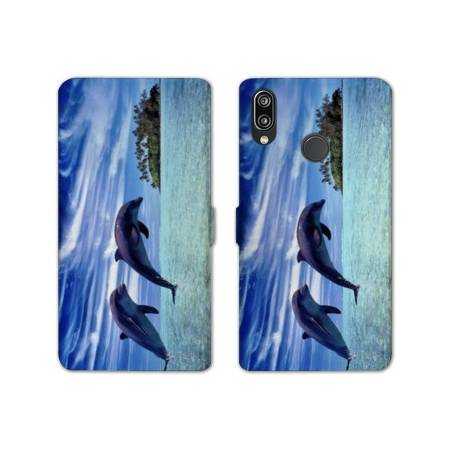 Housse cuir portefeuille Samsung Galaxy A20e Dauphin ile