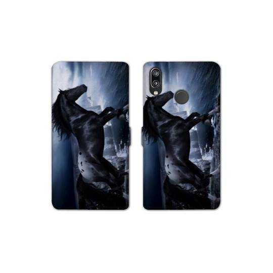 Housse cuir portefeuille Samsung Galaxy A20e Cheval