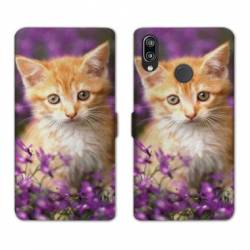 Housse cuir portefeuille Samsung Galaxy A20e Chat Violet