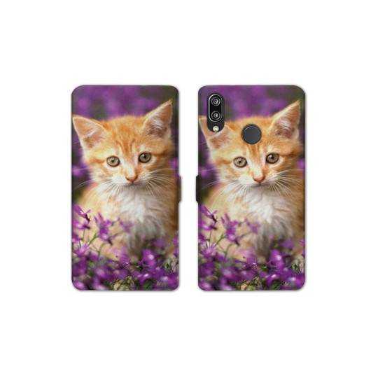 Housse cuir portefeuille Samsung Galaxy A20e Chat Violet