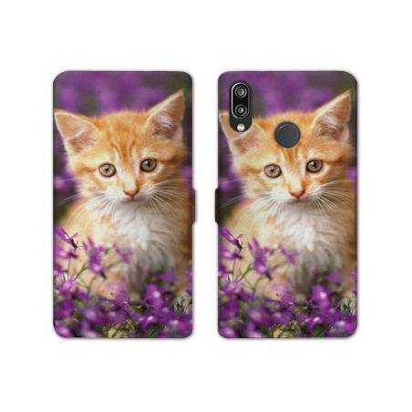 Housse cuir portefeuille Samsung Galaxy A20e Chat Violet