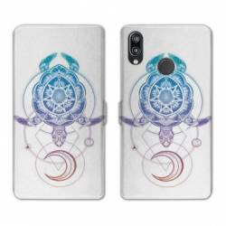 Housse cuir portefeuille Samsung Galaxy A20e Animaux Maori tortue color