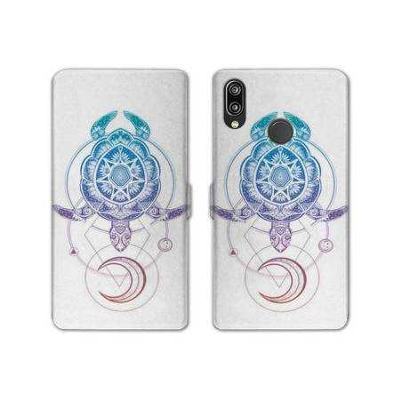 Housse cuir portefeuille Samsung Galaxy A20e Animaux Maori tortue color