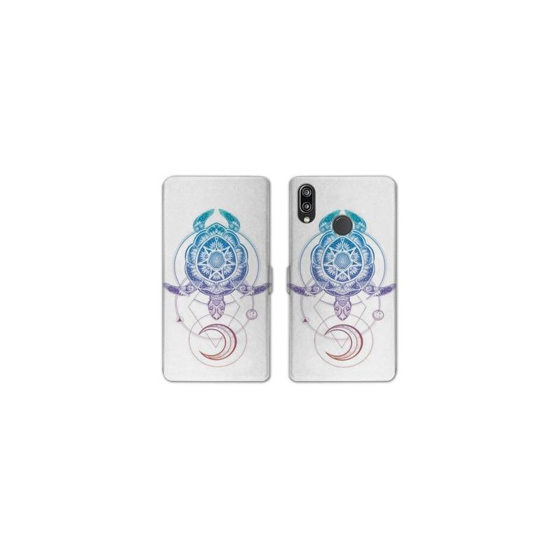 Housse cuir portefeuille Samsung Galaxy A20e Animaux Maori tortue color