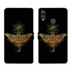 Housse cuir portefeuille Samsung Galaxy A20e Animaux Maori Raie noir