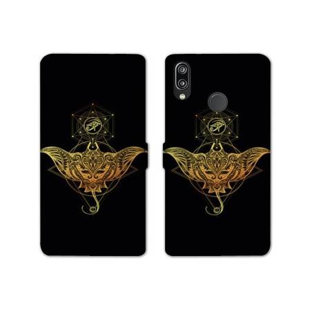 Housse cuir portefeuille Samsung Galaxy A20e Animaux Maori Raie noir