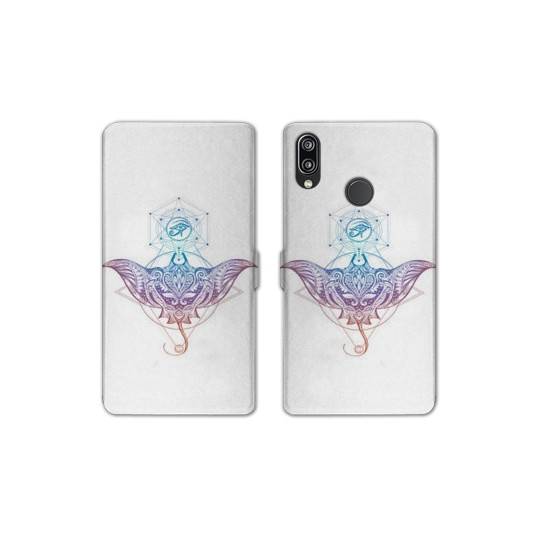 Housse cuir portefeuille Samsung Galaxy A20e Animaux Maori Raie color